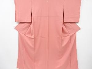 紗綾型模様織り出し一つ紋色無地着物